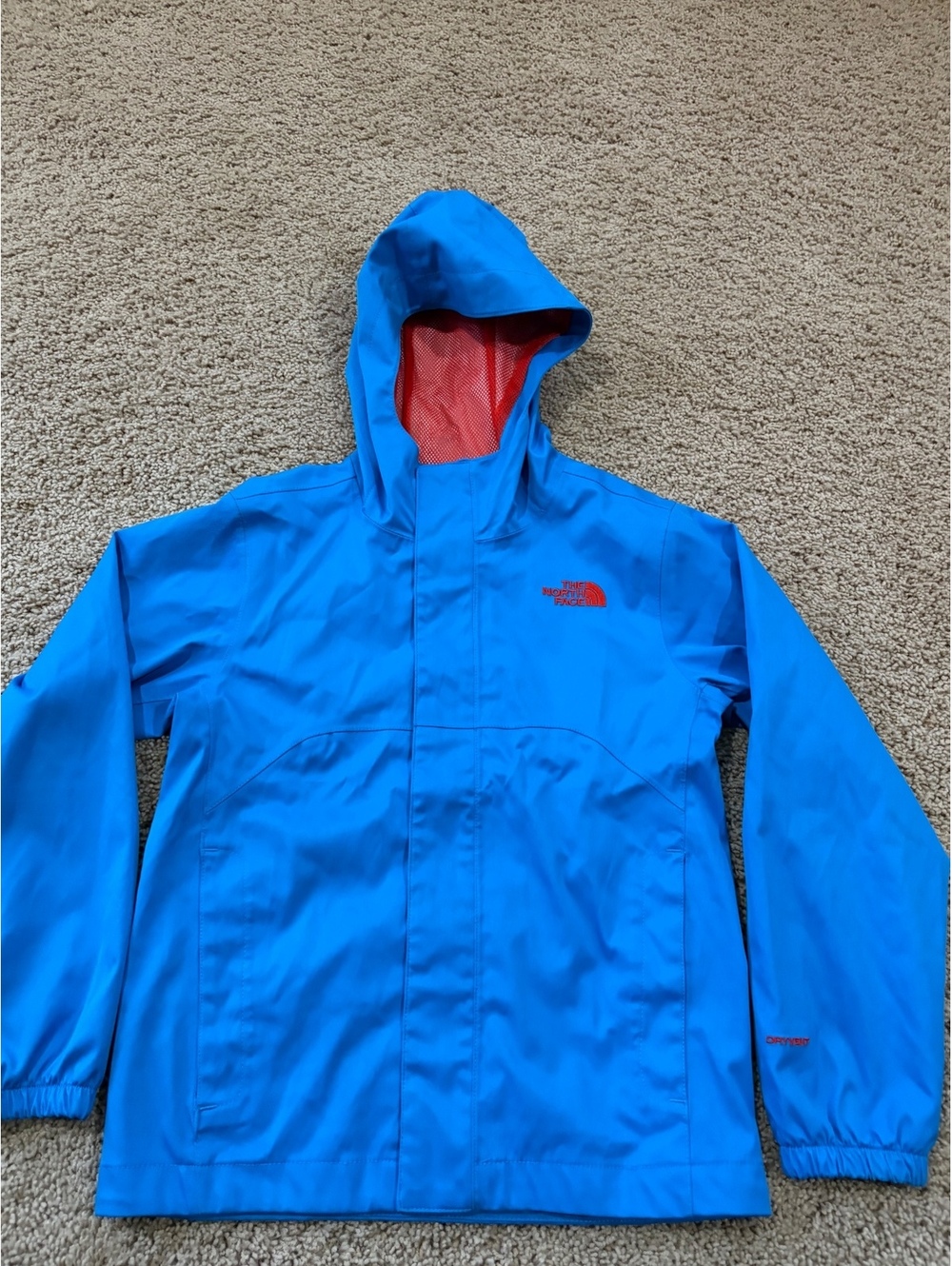 Boys The North Face Kids Zipline DryVent Rain Jacket Blue/Red Size SMALL 7T / 8T